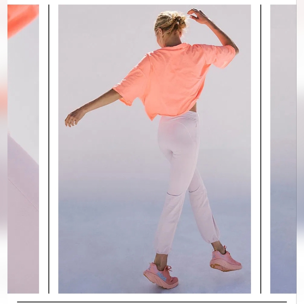 Free People Movement Lets Bounce Bubble Cinched Flare Joggers. Light Lilac. XL - Picture 2 of 9